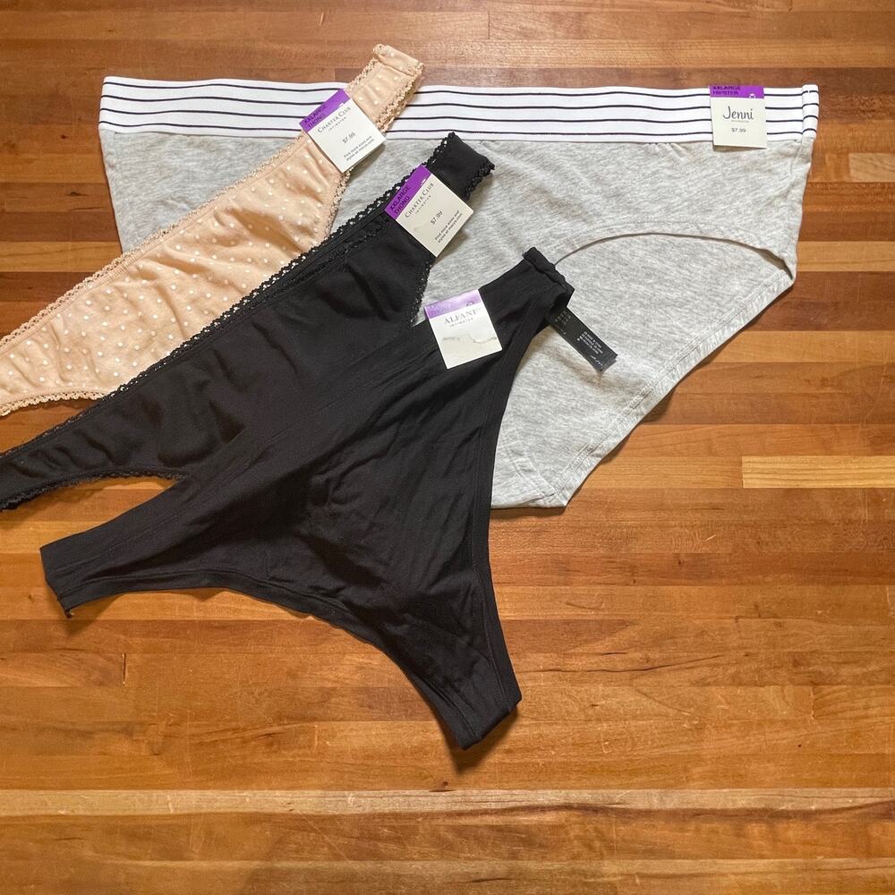 Mixed thong and hipster panty pack of 4  XXL